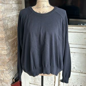 Christy Dawn navy blue long sleeve knit crewneck sweater sweatshirt bat wing